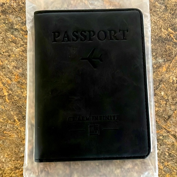 Accessories Black Nwt Passport Cover With Passport Embossed On Front Poshmark